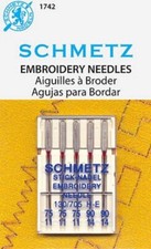 Schmetz Machine Embroidery Assortment Size 75-90 Pack of 5 Needles