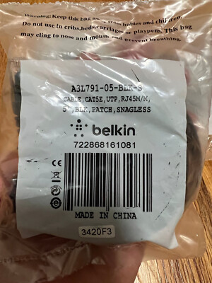 Belkin Cat5e Patch Cable - 1 X Rj-45 Male Network - 1 X Rj-45 Male Network - 5ft