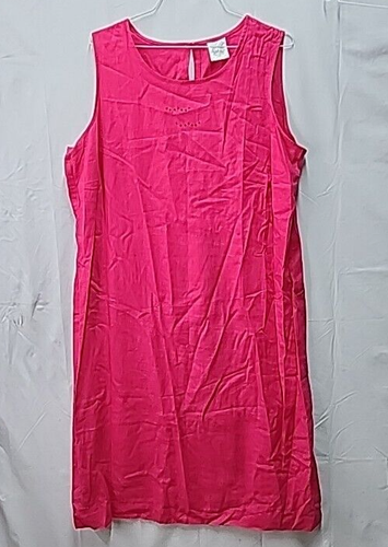 Ensemble robe/top à boutons vintage Megan Lee en lin mélangé rose taille 22 W excellent état !! - Photo 6/7