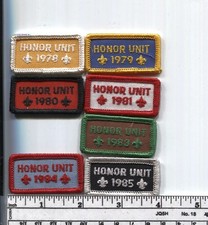 BSA Honor Unit Patch Lot - 7 Different - 1978 1979 1980 '81 '83 '84 '85