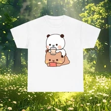 Cute Panda Bear Bubble Tea Bubu and Dudu T-shirt