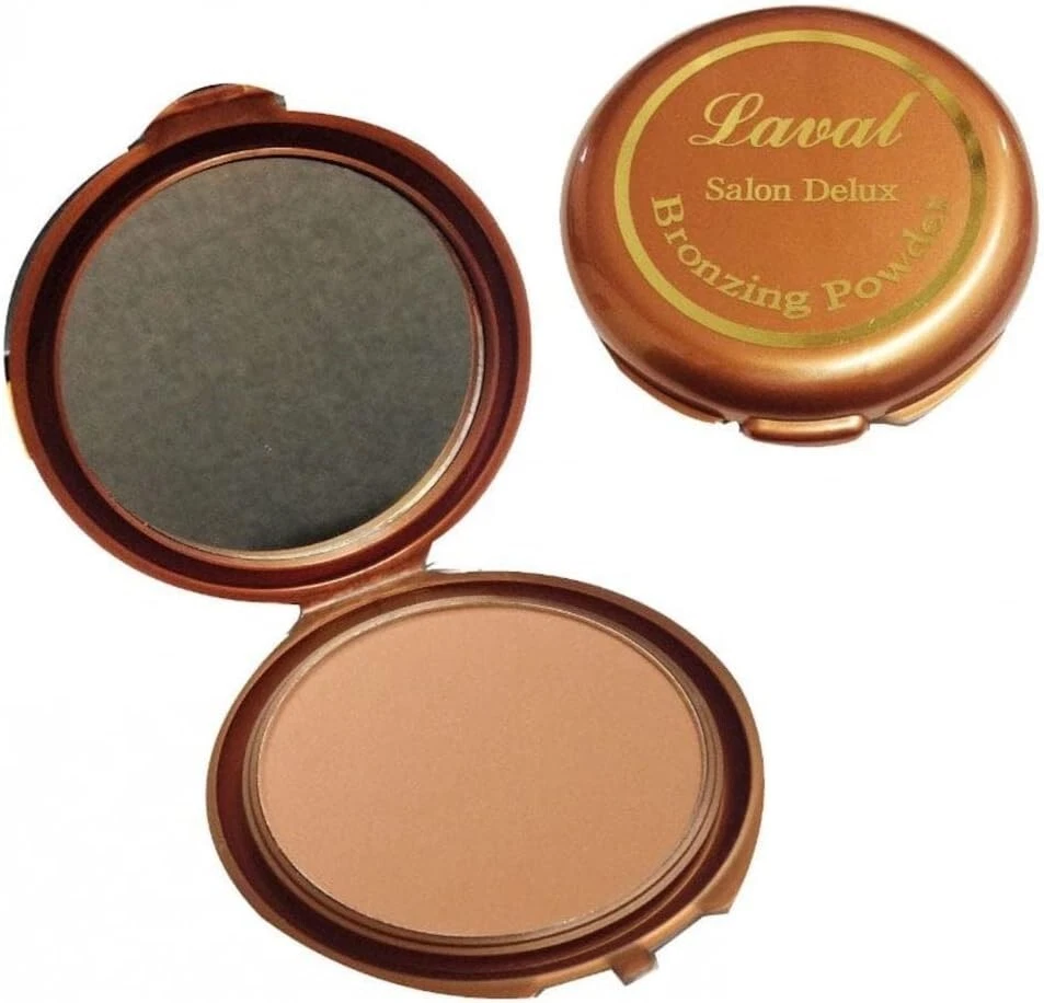 Laval Salon Delux Bronzing Powder Bronzer Medium Matte Face Compact with Mirror - Image 3 of 4