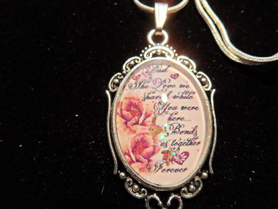 ANTIQUE SILVER DAD THE LOVE WE SHARED WHILE YOU WERE HERE 20'' CHAIN