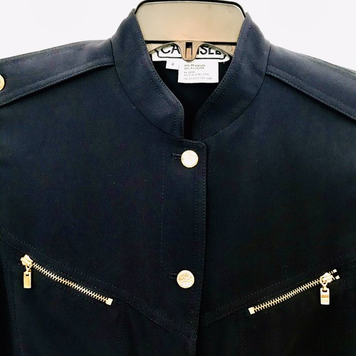 Carlisle Vintage Damen Größe 4 Militärstil marineblaugold Knöpfe & Reißverschlussjacke - Bild 2 von 8