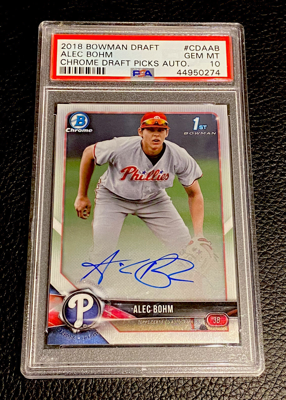 2018 Bowman Alec Bohm RC Auto Purple 0 Alec Bohm 1 MINT Of