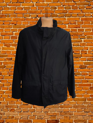 MENS GANT SIZE UK MEDIUM BLACK LIGHTWEIGHT HOOD RAIN JACKET UTILITY ANORAK COAT
