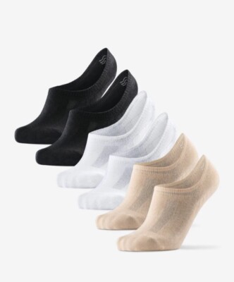 Danish Endurance No Show Invisible Socken 6er Pack Beige/Schwarz/Weiß Größe 3-5 