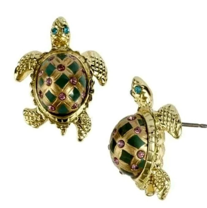 Multi-Color Stone Turtle Stud Earrings – Dawn's Discoveries