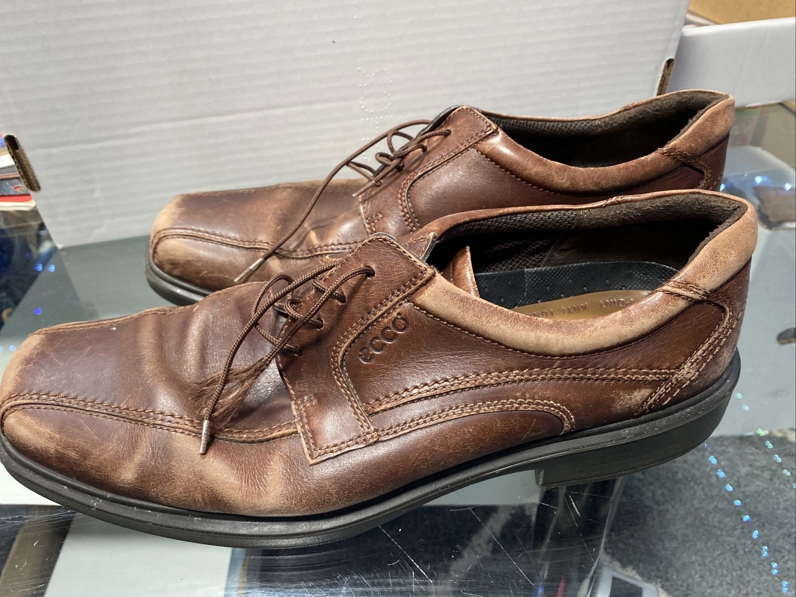 Abito da uomo scarpe casual Ecco uomo marrone ruggine Oxford taglia 46 taglia 11