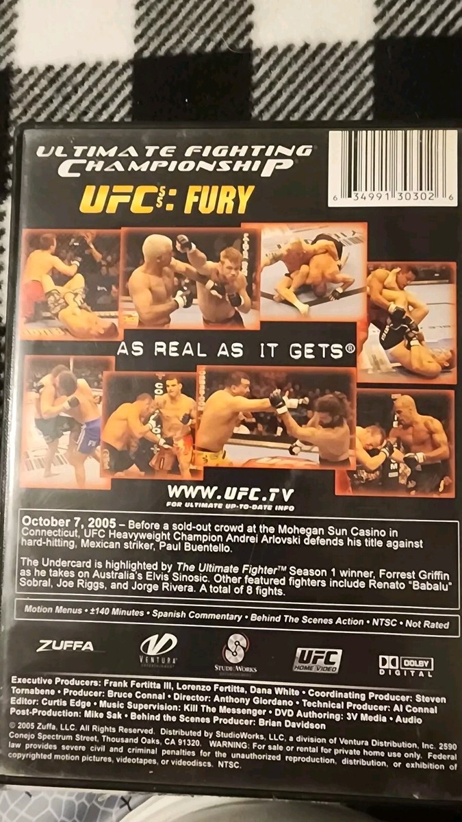 Dish Pay Per View Boxing Spectrum Channel UFC 55 Fury (DVD, 2006)