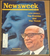 3/30/1964 Newsweek Magazine Raul Leoni Venezuela Fidel Castro Cuba Latin America