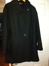 Ladies Beautiful Fleet Street Black Wool Mix Coat Size X Large