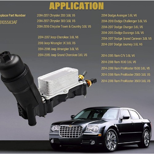 68105583AF Aluminum Oil Filter Housing Adapter For Dodge Chrysler Jeep Ram 3.6L - Picture 2 of 21