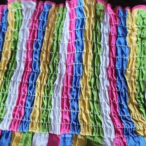Maxi Vestido Zunie para Niñas con Volantes Prenda para el torso ahumado Multicolor a Rayas XL 14/16 - Imagen 4 de 7