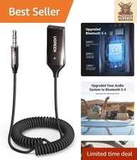 Bluetooth 5.4 Car Adapter with 3.5mm Aux for Hands-Free Calls - Dark Grey