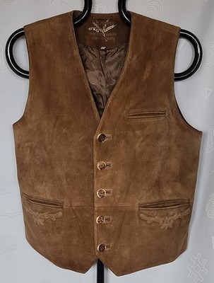 VEST VINTAGE H MOSER TRACHTEN OKTOBERFEST DIRNDL LEATHER MEN SIZE US 42 EU 52