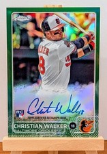 2015 Topps Chrome Christian Walker Green Refractor Rookie On-Card Auto RC #d /99