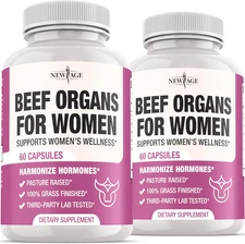 Beef Organ Supplement for Women - Beef Liver, Kidney, Heart and Uterus Tissue, S