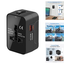 Universal Travel Adapter Worldwide USB-C Fast Charger All-in-One Power Plug