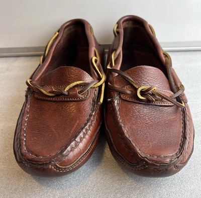 ORVIS Gokey Mens Double Sole Moccasin Size 6.5  EE  Brown Slip On Shoes Handmade