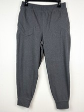 Varley Women's MED Pants Brushed Rib Slim Cuff 25" Inseam Gray