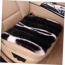 1 Piece Front Faux Sheepskin Fur Car Seat Cover - 17 Inchs - 1 Piece Black