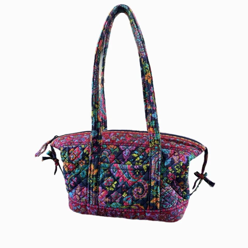 "Bolso de Hombro Stephanie Dawn Bolso de Mano con Cremallera Ciruela Floral Cartera Preppy Boho 14x8x4""" Foto 3 de 4