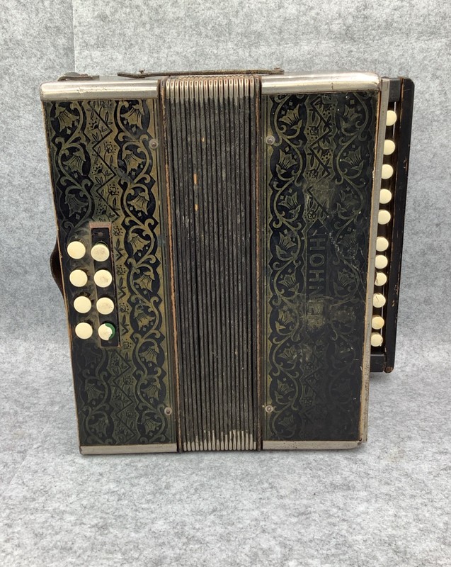 HOHNER Vintage Accordion Black Gold Decorative- **SOLD AS IS**