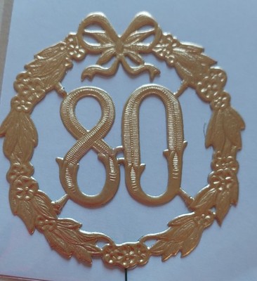 1 festliche Zahl Jubiläum 80 Geburtstag Hochzeit Deko Stecker Draht gold