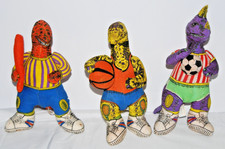 Vintage 1992 Applause Sports Dinosaur Plush Lot of 3 Baseball Basketball Soccer