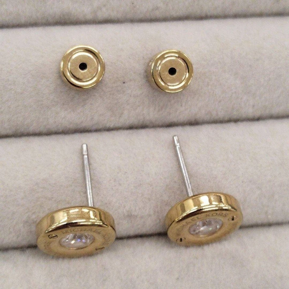 Excellentes+++++ boucles d'oreilles en or MICHAEL KORS avec cristaux - Photo 4/4