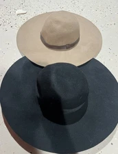 H&M Black Felted Wool Slouch Hat Size Medium