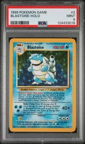 1999 Pokemon Base Set Unlimited Blastoise #2 /102 PSA 9 Mint
