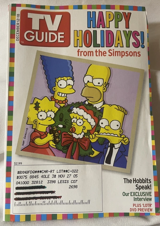 “Complete Set of 5 Covers — Simpsons Christmas TV Guide Dec 12–18, 2004.” - Image 2 of 4