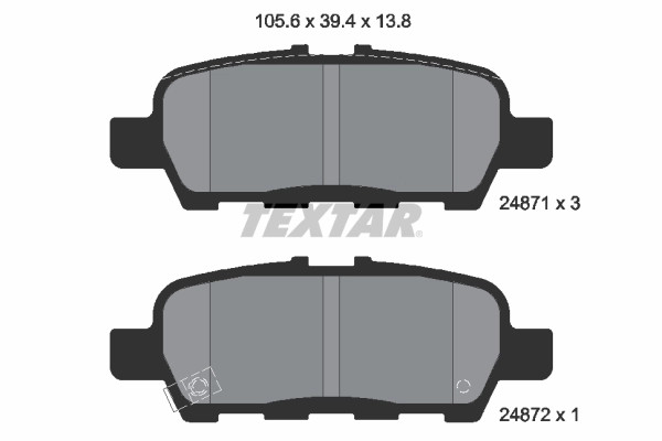 Plaquettes de frein Textar 2487101 sans sifflement pour frein à disque OE 5580077K00
