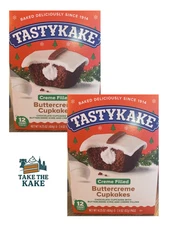 TastyKake Creme Filled Buttercream Cupkakes Christmas Box - 2 Boxes