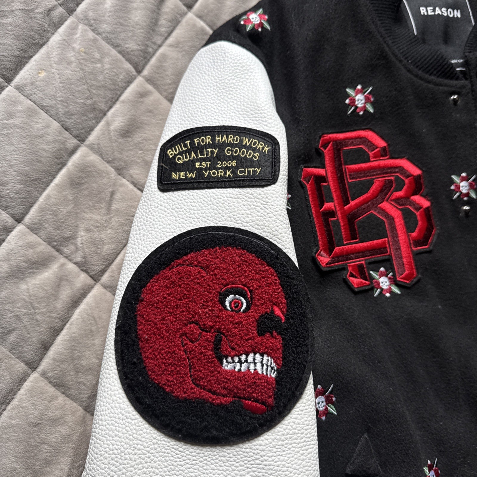 Reason Streetwear Patchwork Varsity Jacket Mens M… - image 6