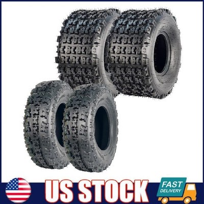 4 Pack ATV Tires 22x7-10 Front & 22x11-9 Rear, 6 Ply All-Terrain Mud Sand Tires