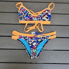 TYR Women's Mosaic Crosscutfit Tieback Tip Cove Bikini Bottom S New No Tag