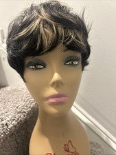 Pixie Dark Wig W/ Blonde Hi Lights