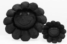 Takashi Murakami All Black Flower Cushion Pillow plush 30cm 60cm set NEW color
