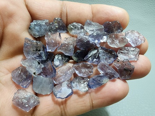 AAA+ Calidad Azul Iolita Crudo 31 Piezas Lote Tamaño 10-14 MM Cristal Piedras Preciosas Sueltas - Imagen 4 de 5