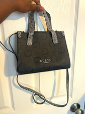 GUESS Black Logo Monogram Crossbody Bag Top H...