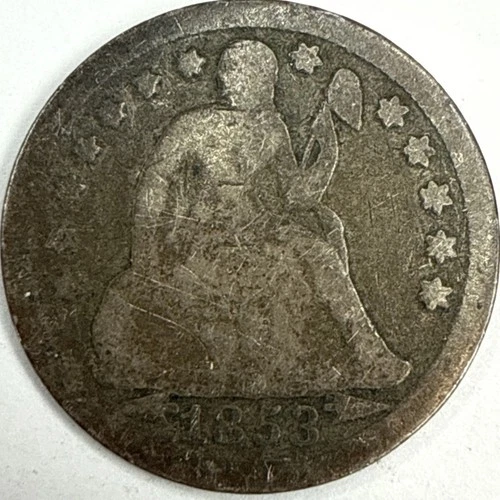 1853 Arrows Seated Liberty Dime Exact Coin Imaged #SL286