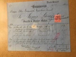 Greenock Boiler Makers Invoice.