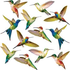 18 Pieces Large Size Hummingbird Window Clings Anti-Collision Window Clings Deca