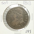 1813 Capped Bust Half Dollar 50c *Crusty Original*