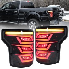 For Ford F150 F-150 2015-2020 Black Smoked Led Tail Lights Halogen Upgrade Led