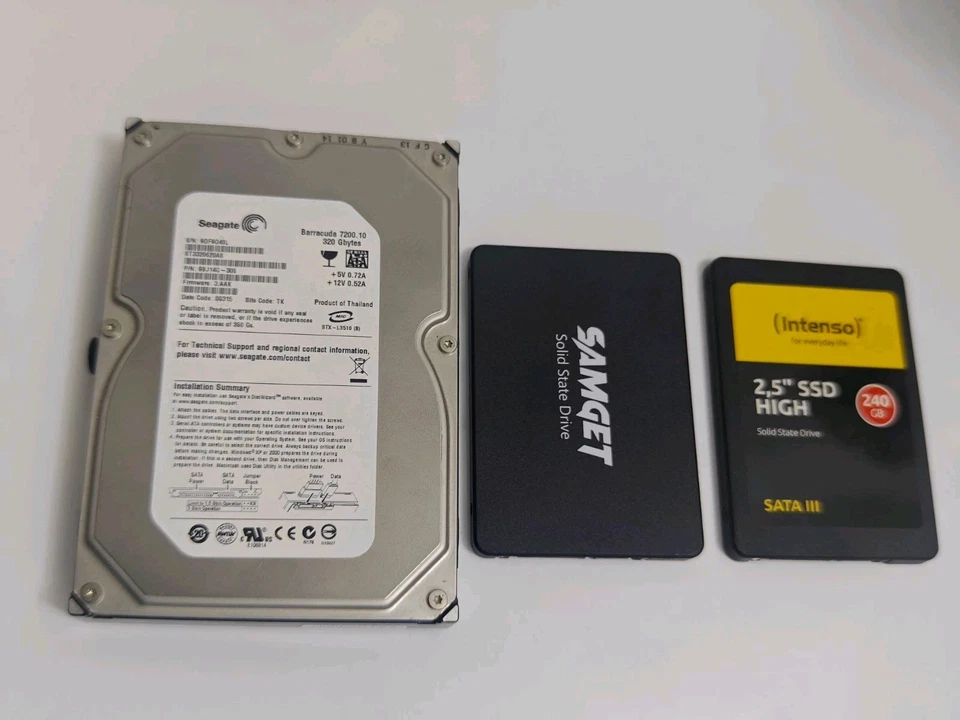 SSD Festplatte 240GB + Samget SSD 120GB + Seagate HDD 320GB ⚙️