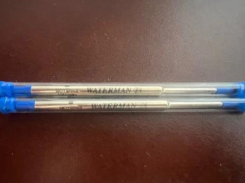 🔴 Waterman Recharge Stylo-Plume Sphère Encre Bleu M Moyen Recharge 2 Pièces - Photo 2 sur 8